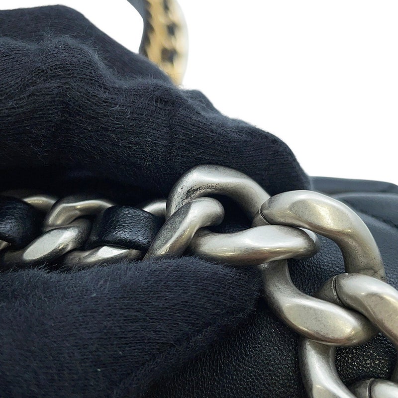 シャネル チェーンショルダーバッグ CHANEL19 フラップバッグ ココマーク ラムスキン AS1160 CHANEL 黒