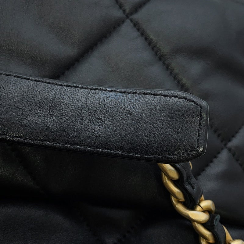 シャネル チェーンショルダーバッグ CHANEL19 フラップバッグ ココマーク ラムスキン AS1160 CHANEL 黒