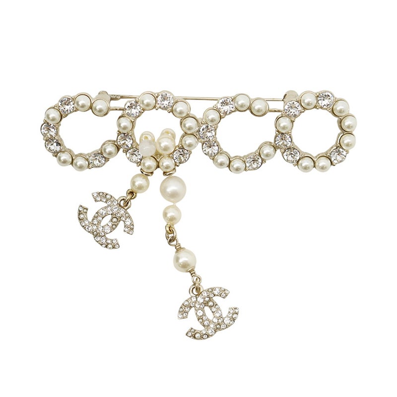 シャネル ブローチ ココマーク メタル フェイクパール ラインストーン C21C CHANEL アクセサリー