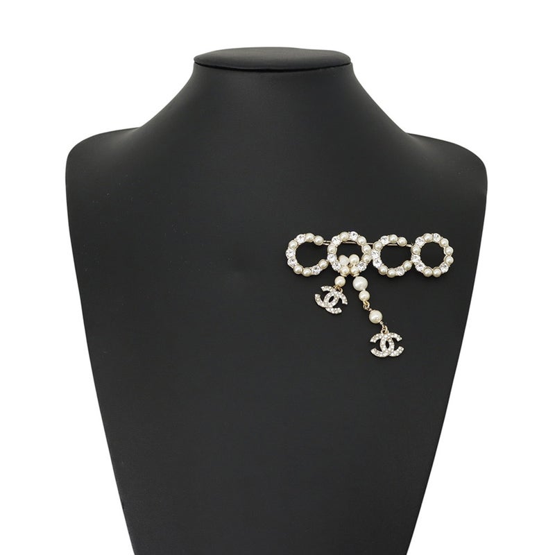 シャネル ブローチ ココマーク メタル フェイクパール ラインストーン C21C CHANEL アクセサリー