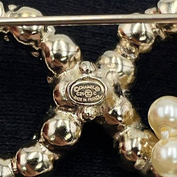 シャネル ブローチ ココマーク メタル フェイクパール ラインストーン C21C CHANEL アクセサリー