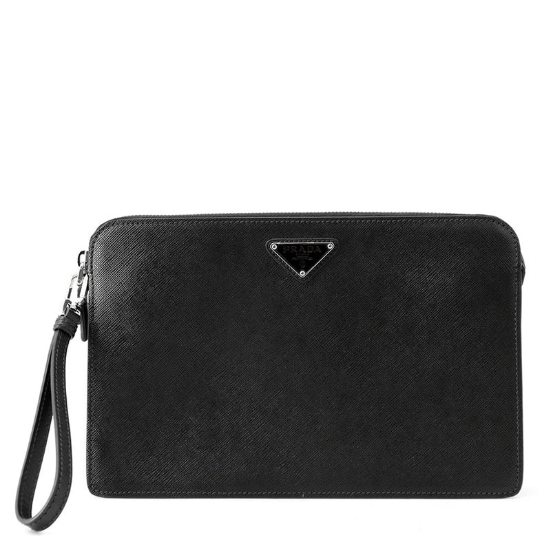 プラダ クラッチバッグ サフィアーノ クラッチ レザー 2VF056 PRADA 黒 セカンドバッグ