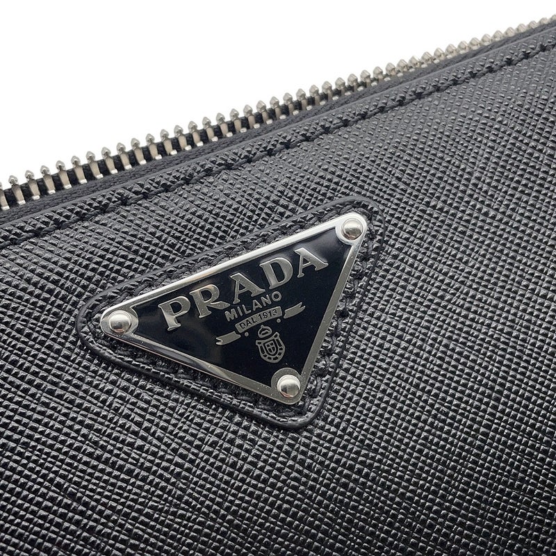 プラダ クラッチバッグ サフィアーノ クラッチ レザー 2VF056 PRADA 黒 セカンドバッグ