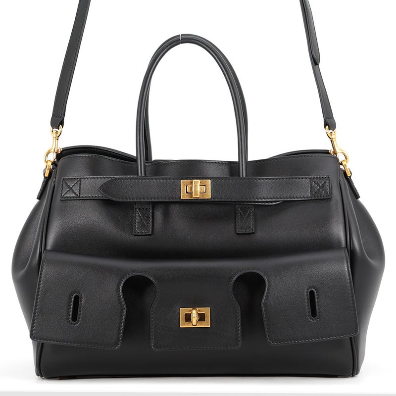 バレンシアガ トートバッグ Bel Air Carry All ベルエア キャリーオール カーフレザー BALENCIAGA 2wayショルダーバッグ 黒