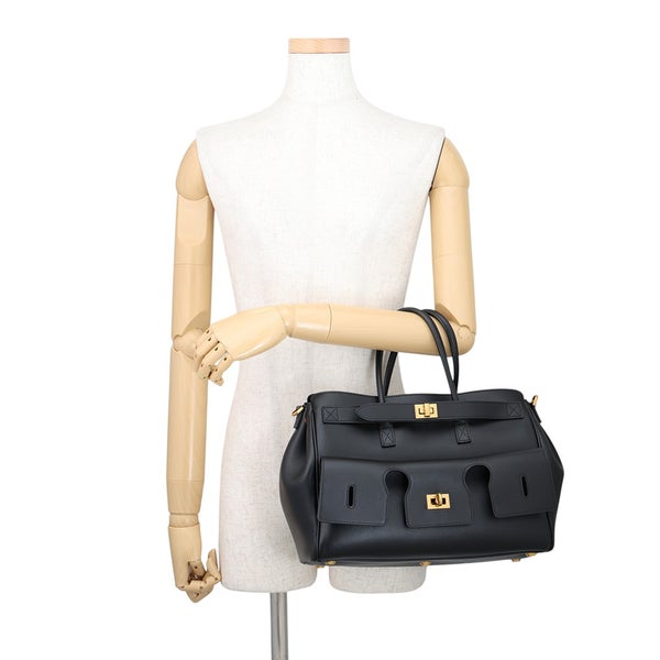 バレンシアガ トートバッグ Bel Air Carry All ベルエア キャリーオール カーフレザー BALENCIAGA 2wayショルダーバッグ 黒