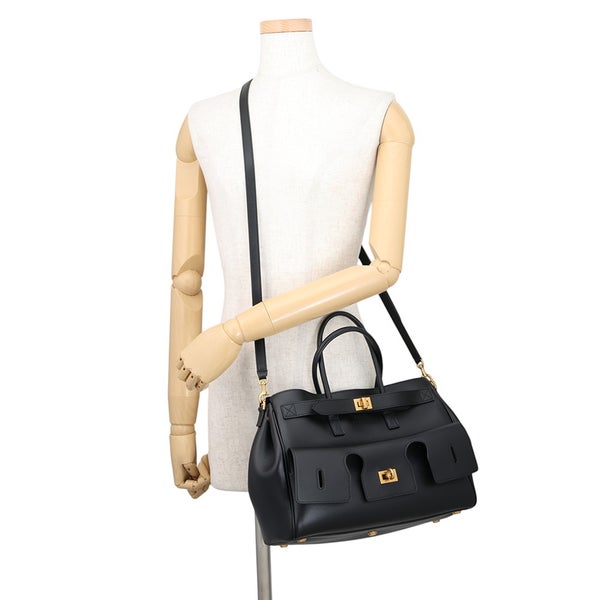 バレンシアガ トートバッグ Bel Air Carry All ベルエア キャリーオール カーフレザー BALENCIAGA 2wayショルダーバッグ 黒