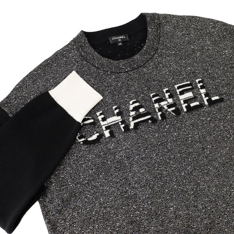 シャネル ニット ロゴ カシミヤ レディースサイズ38 P62886 CHANEL セーター トップス 黒