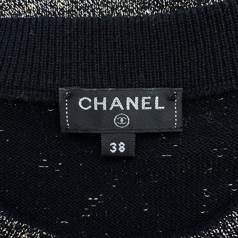 シャネル ニット ロゴ カシミヤ レディースサイズ38 P62886 CHANEL セーター トップス 黒