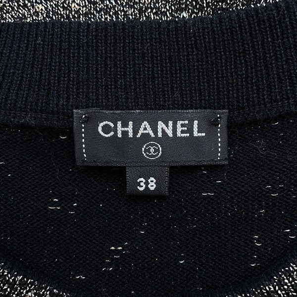 シャネル ニット ロゴ カシミヤ レディースサイズ38 P62886 CHANEL セーター トップス 黒