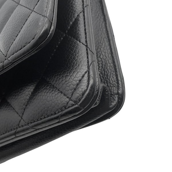シャネル チェーンウォレット クラシック マトラッセ ココマーク キャビアスキン AP0250 CHANEL 財布 黒