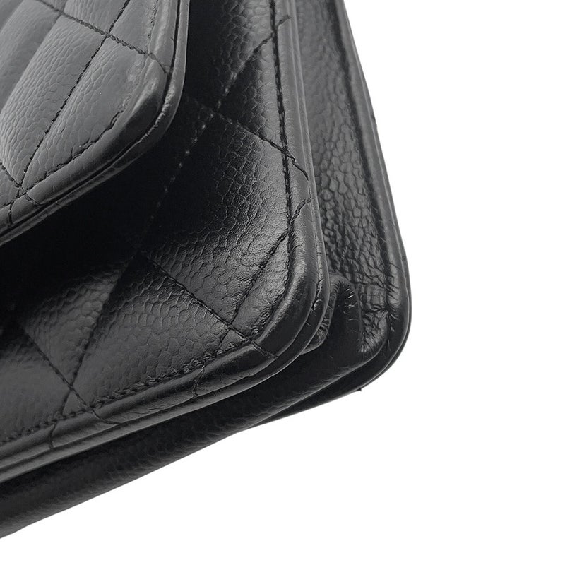 シャネル チェーンウォレット クラシック マトラッセ ココマーク キャビアスキン AP0250 CHANEL 財布 黒