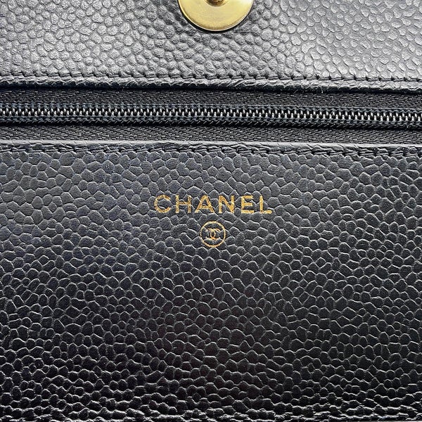 シャネル チェーンウォレット クラシック マトラッセ ココマーク キャビアスキン AP0250 CHANEL 財布 黒