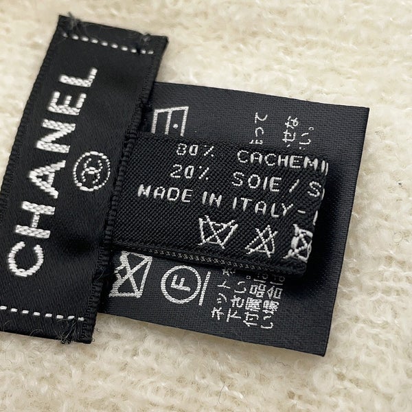 シャネル ニット帽 ココマーク カシミヤ シルク CHANEL 帽子 ニットキャップ 白
