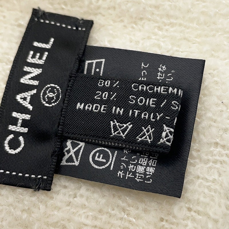 シャネル ニット帽 ココマーク カシミヤ シルク CHANEL 帽子 ニットキャップ 白