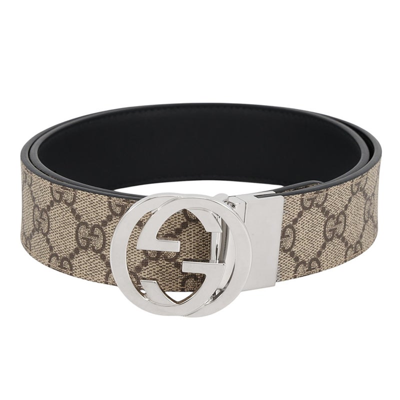 グッチ ベルト インターロッキングG GGスプリーム/レザー リバーシブル サイズ85 GUCCI ベルト 黒