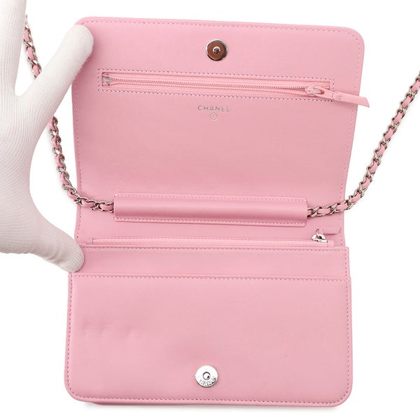 シャネル チェーンウォレット ボーイシャネル マトラッセ ココマーク レザー/ラインストーン A80287 CHANEL 財布