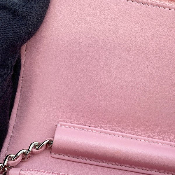 シャネル チェーンウォレット ボーイシャネル マトラッセ ココマーク レザー/ラインストーン A80287 CHANEL 財布