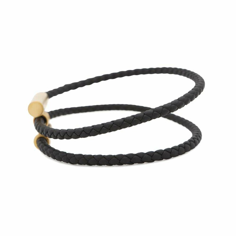 エルメス ブレスレット トゥルニ トレッセ ブラック/ゴールド金具 スイフト サイズT5 HERMES アクセサリー 黒