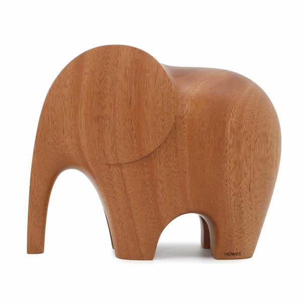 エルメス ペーパー ウェイト ラオ ナチュラル マホガニー HERMES ぞう