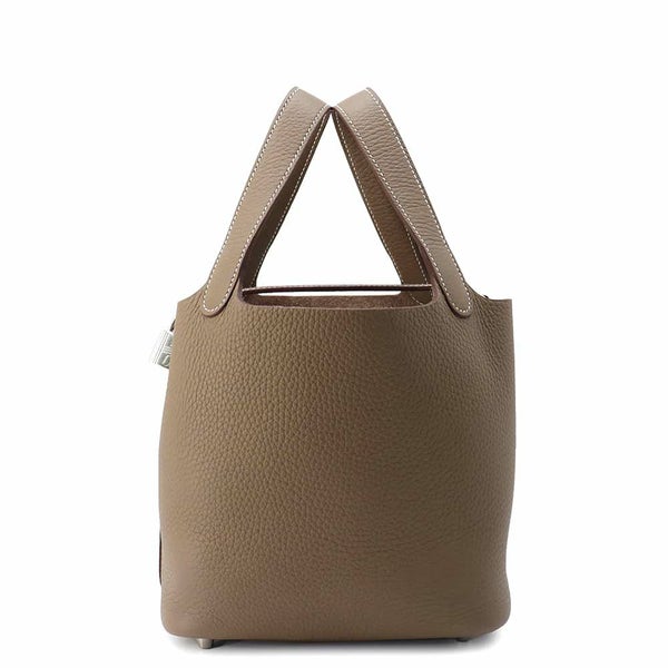エルメス ハンドバッグ ピコタンロックPM エトゥープ/シルバー金具 トリヨンクレマンス K刻印