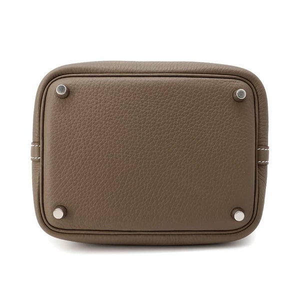 エルメス ハンドバッグ ピコタンロックPM エトゥープ/シルバー金具 トリヨンクレマンス K刻印