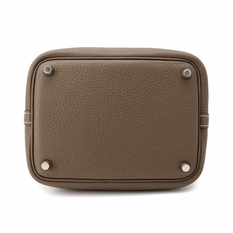エルメス ハンドバッグ ピコタンロックPM エトゥープ/シルバー金具 トリヨンクレマンス K刻印