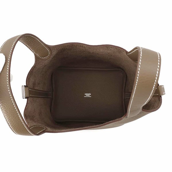 エルメス ハンドバッグ ピコタンロックPM エトゥープ/シルバー金具 トリヨンクレマンス K刻印