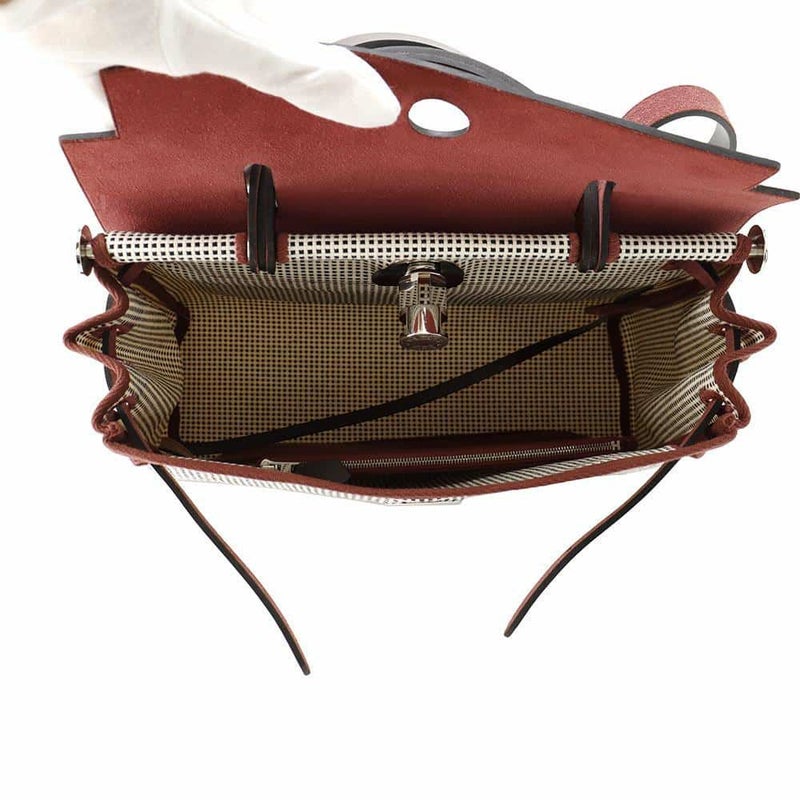 エルメス エールバッグジップPM ルトゥルネ ルージュセリエ/ブラック/シルバー金具 トワルキャドリーユ/ヴァッシュハンター W刻印