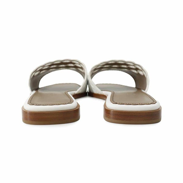 エルメス サンダル ガエル シェーヌダンクル刺繍 レザー レディースサイズ38 1/2 HERMES 靴 白