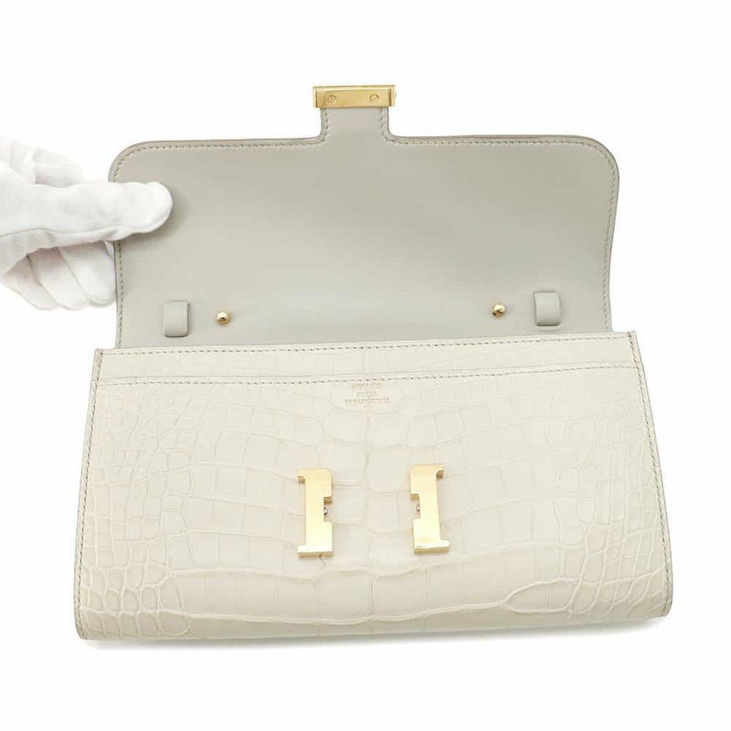 エルメス 長財布 コンスタンス トゥーゴー ロング ベトン/ゴールド金具 アリゲーターマット U刻印