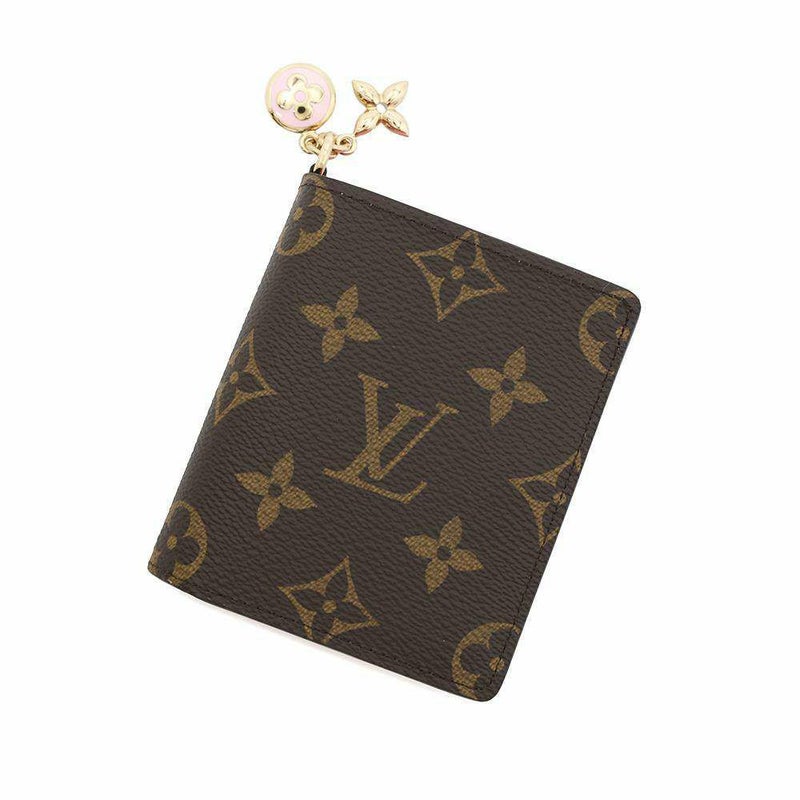 ルイヴィトン 二つ折り財布 モノグラム ポケットウォレット・LV チャーム M14718 コットンキャンディピンク