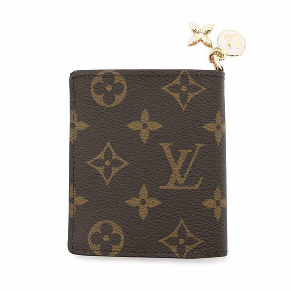 ルイヴィトン 二つ折り財布 モノグラム ポケットウォレット・LV チャーム M14718 コットンキャンディピンク