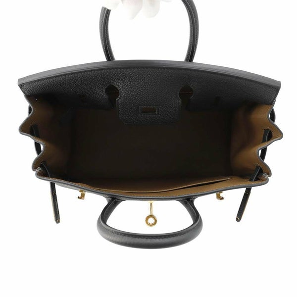 エルメス バーキン25 ヴェルソ ブラック/ツンドラ/ゴールド金具 トゴ W刻印 HERMES Birkin ハンドバッグ 黒