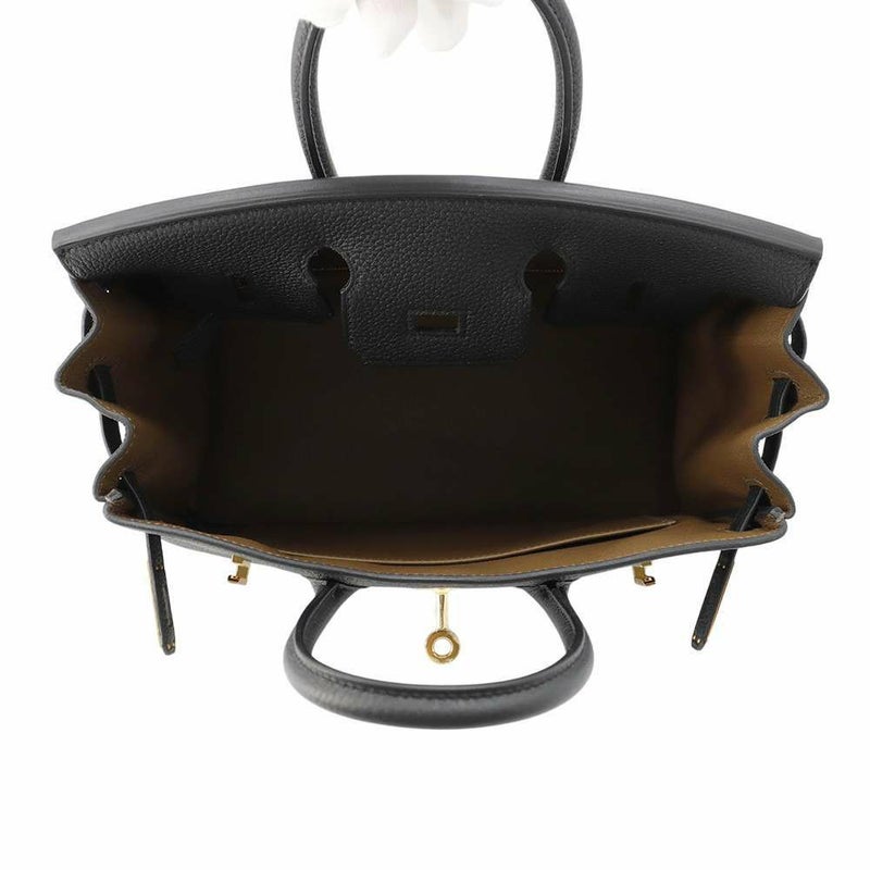 エルメス バーキン25 ヴェルソ ブラック/ツンドラ/ゴールド金具 トゴ W刻印 HERMES Birkin ハンドバッグ 黒