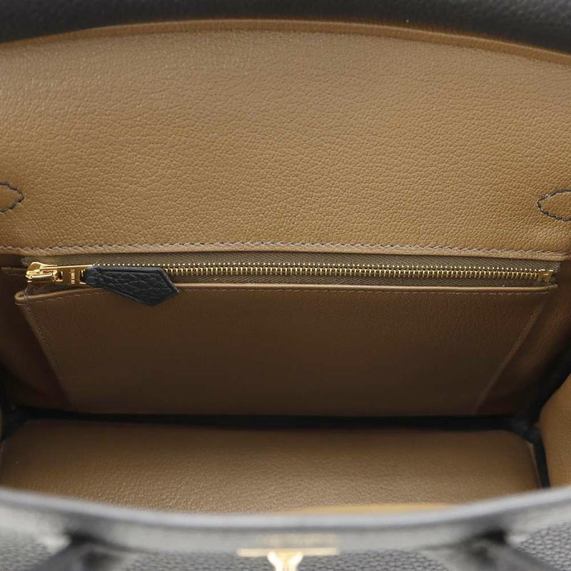 エルメス バーキン25 ヴェルソ ブラック/ツンドラ/ゴールド金具 トゴ W刻印 HERMES Birkin ハンドバッグ 黒