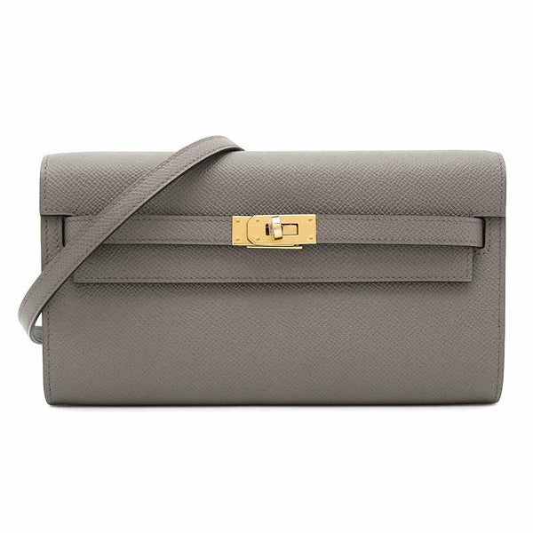 エルメス ケリーウォレット ロング トゥーゴー エタン/ゴールド金具 エプソン K刻印 HERMES