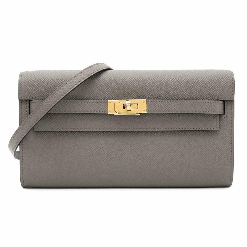 エルメス ケリーウォレット ロング トゥーゴー エタン/ゴールド金具 エプソン K刻印 HERMES