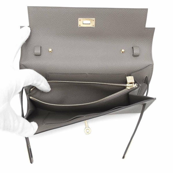 エルメス ケリーウォレット ロング トゥーゴー エタン/ゴールド金具 エプソン K刻印 HERMES