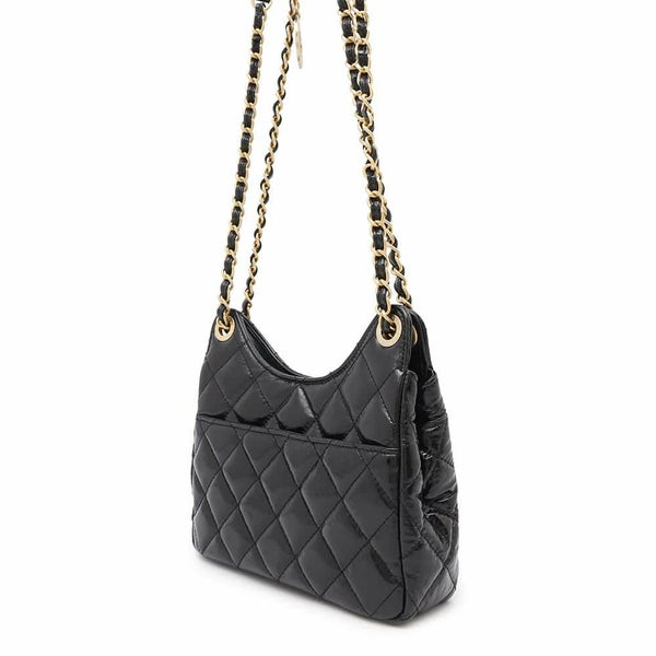 シャネル チェーンショルダーバッグ マトラッセ ココマーク ホーボー カーフスキン AS4323 CHANEL バッグ 黒