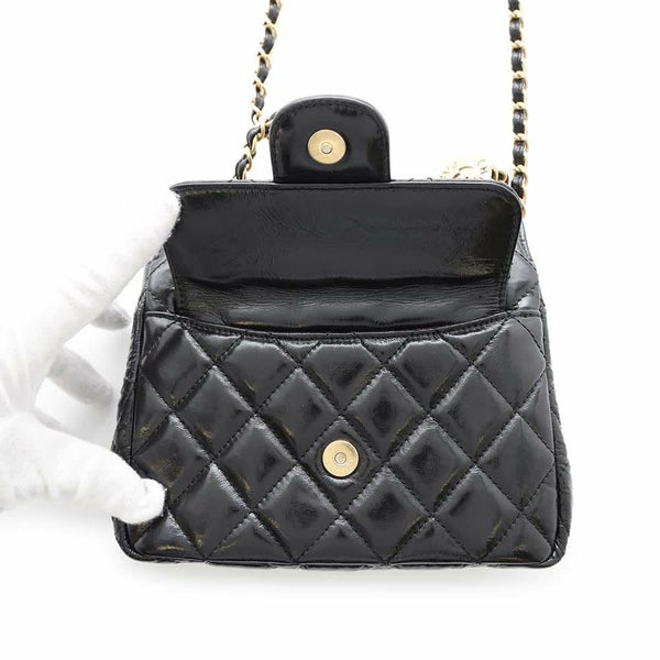 シャネル チェーンショルダーバッグ マトラッセ ココマーク ホーボー カーフスキン AS4323 CHANEL バッグ 黒