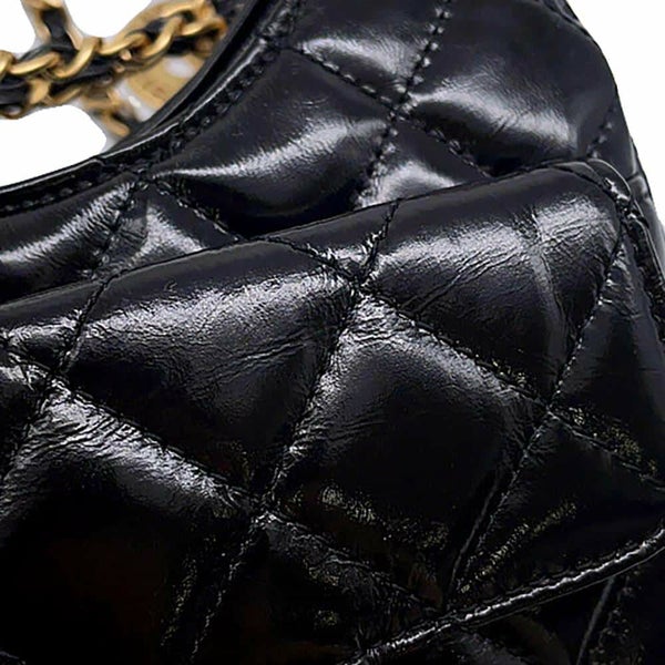 シャネル チェーンショルダーバッグ マトラッセ ココマーク ホーボー カーフスキン AS4323 CHANEL バッグ 黒