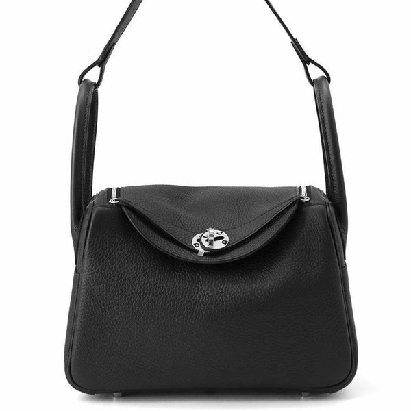 エルメス ハンドバッグ リンディ26 ブラック/シルバー金具 トリヨンクレマンス K刻印 2wayショルダー 黒