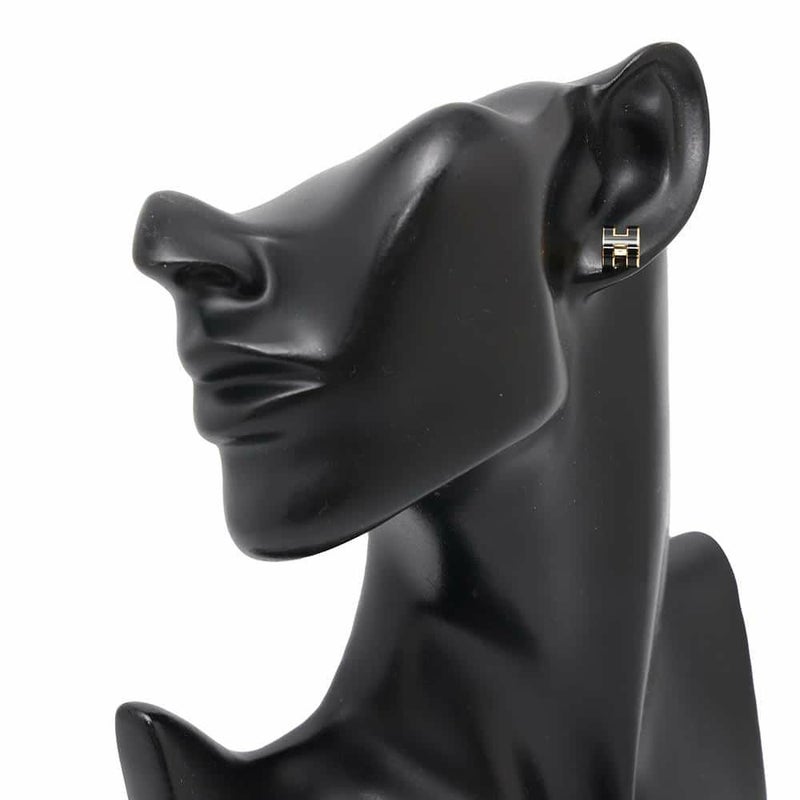 エルメス ピアス ミニ・ポップアッシュ ブラック/ゴールド金具 Hモチーフ HERMES Pop H ポップH 黒