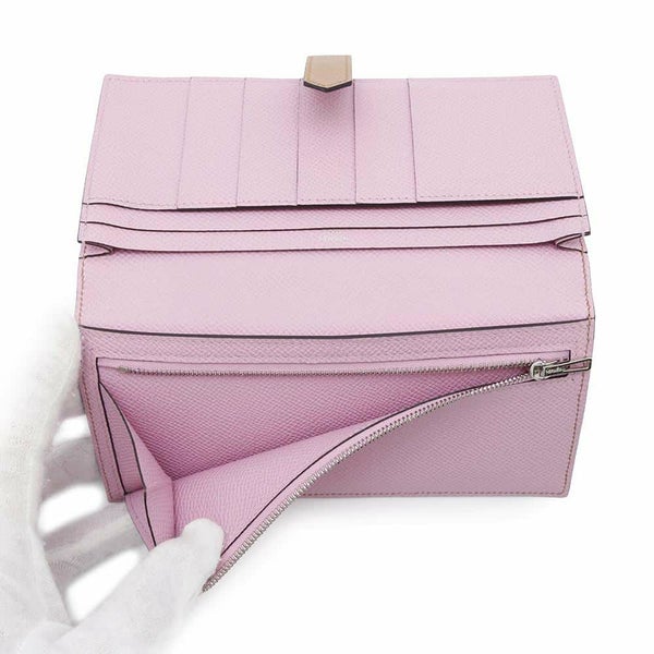 エルメス 長財布 ベアンスフレ ヴェルソ チャイ/モーヴシルベストル/シルバー金具 エプソン U刻印