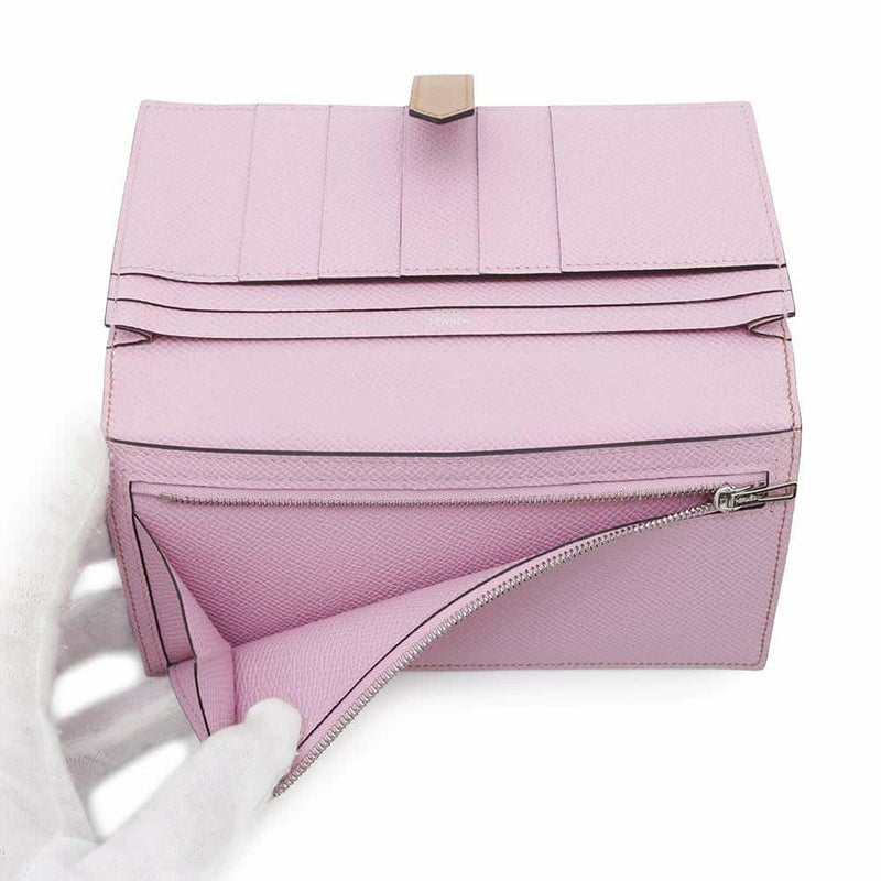 エルメス 長財布 ベアンスフレ ヴェルソ チャイ/モーヴシルベストル/シルバー金具 エプソン U刻印