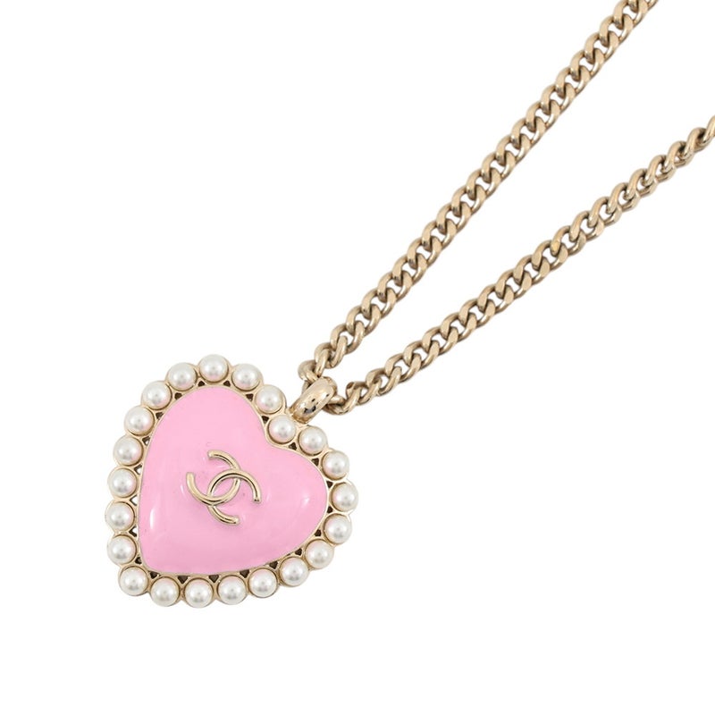 シャネル ネックレス ココマーク ハート フェイクパール B25B ABG221 CHANEL アクセサリー