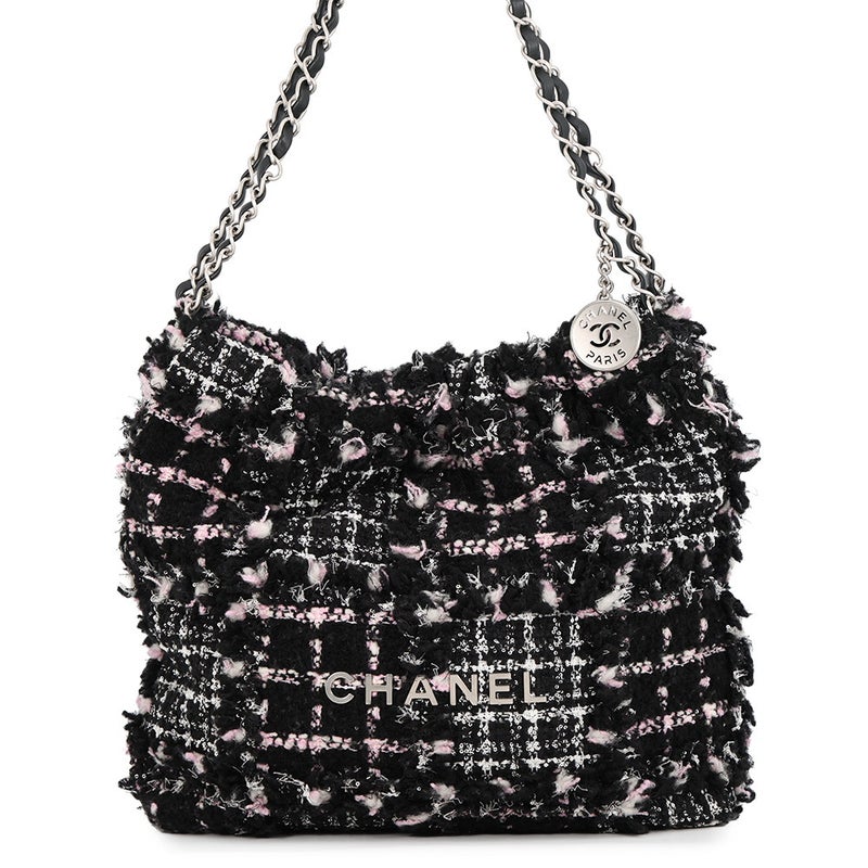 シャネル チェーンショルダーバッグ CHANEL22 スモール カーフスキン AS3260 CHANEL ポーチ付き 黒 白