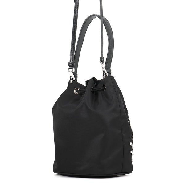 プラダ ハンドバッグ Re-Nylon ビーズ 巾着 ナイロン 1BE067 PRADA 2wayショルダーバッグ 黒