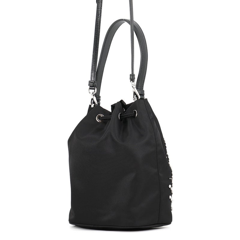 プラダ ハンドバッグ Re-Nylon ビーズ 巾着 ナイロン 1BE067 PRADA 2wayショルダーバッグ 黒