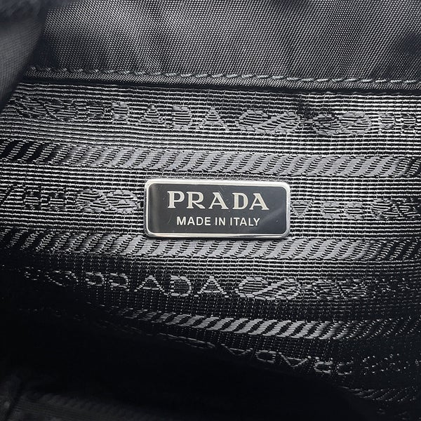 プラダ ハンドバッグ Re-Nylon ビーズ 巾着 ナイロン 1BE067 PRADA 2wayショルダーバッグ 黒